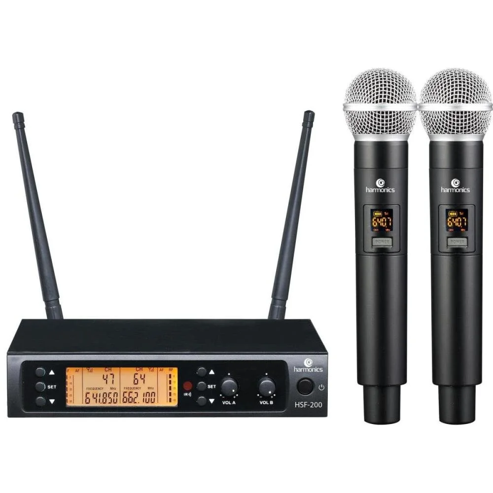 Microfone Sem Fio Harmonics HSF-200 Duplo Un.Venda: PC/1
